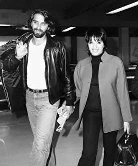 Liza Minnelli with her husband Mark Gero leaving Heathrow January 1982