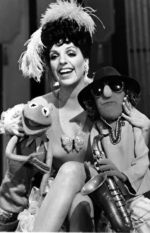 Liza Minnelli with her Muppet favourites Kermit the Frog 1979 and Zoot