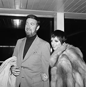 Fur Coat Prints: Liza Minnelli and her new husband Jack Haley Jr arrive at Heathrow to finish off their