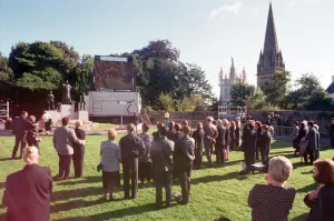 01109 Prints: Llandaff Cathedral, Princess Diana service and memorial. 6th September 1997
