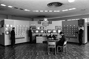 Boom City Prints: Llandarcy oil refinery. Crude oil unit control room L-R Byron Hopkins, 31, Roy Griffiths