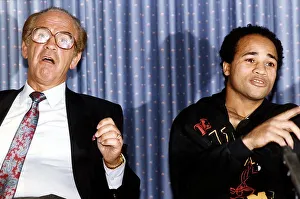Lloyd Honeyghan Boxer with Manager Mickey Duff at a Press Conference