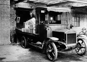 Industy Prints: Loading Pye radios on to LNER delivery lorry. Circa 1929