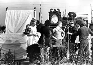 00088 Prints: Local children being filmed by the BBC for a short film about dailty life in a pit