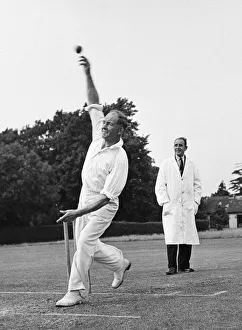 00279 Prints: The local cricket team at Meopham one of the oldest teams in Kent seen here in action