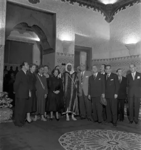 00009 Prints: Local politicians and dignitaries at the thetre in Marrakech during a night out