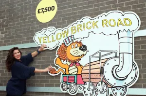 The Loco Lion appeal was launched at North Tees Hospital by Gladiator Diane Youdale (Jet)