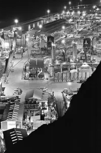01517 Prints: Logistics depot at the base of Shakespeare Cliff during construction of the Channel