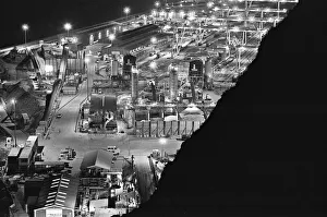 01517 Prints: Logistics depot at the base of Shakespeare Cliff during construction of the Channel