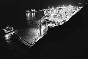 01517 Prints: Logistics depot at the base of Shakespeare Cliff during construction of the Channel