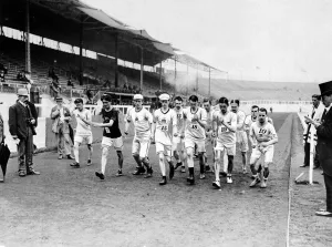 London 1908 Olympic Games 1908 Start of the 10 mile walk at the White City Stadium in