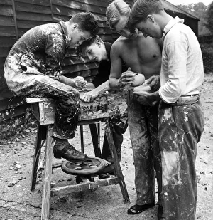 Skills Prints: London Federation of Boys clubs. Cockney boys at work with French