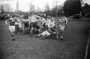 London Fire Service v Beaumont College Rugby being played at Runnymead