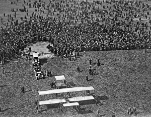 London to Manchester Air Race 27th April 1910 Crowds gather around the aircraft of