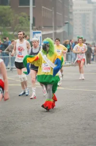 01062 Prints: The London Marathon - 1990 Runners pass through and around the Tower Bridge area
