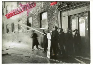 London suffered its second fire blitz last night - our picture shows the fire fighters