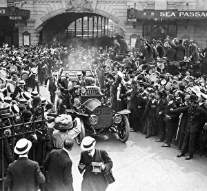Adventure Prints: London welcomes Louis Bleriot: Cheering crowds greet the intrepid aviator as he leaves