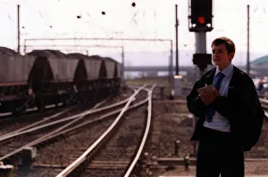 The loneliness of the long distance train spotter... John Colquhoun waiting for