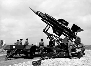 Missile Prints: A long range surface to air Thunderbird missile on display