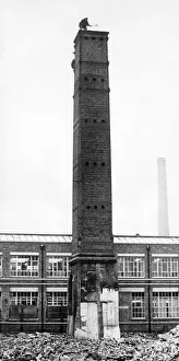 Its a long way to the ground as steeplejacks begin to demolish the 133 year old chimney
