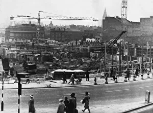 Cranes Prints: Looking across Lime Street at the open space showing the Ravenseft Scheme under