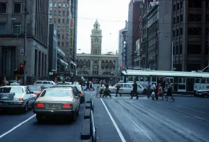 Dramatic Prints: Looking south along Elizabeth Street in Central Melbourne Australia