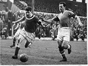 00383 Prints: ) looks to make a tackle against on a Doncaster Rovers forward - 8th February 1958