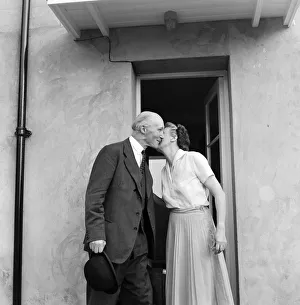 Scandal Prints: Lord Denning kisses his wife at their home in Whitchurch before leaving for London to