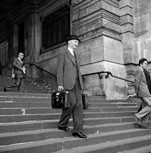 Scandal Prints: Lord Denning, Minister of the Rolls at Waterloo Station to present his report into