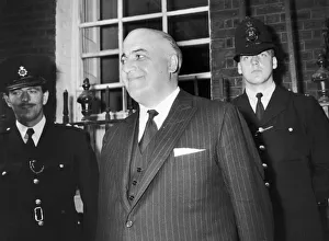 Lord Kilmuir Lord Chancellor (Sir David Maxwell Fyffe) seen here outside 10 Downing