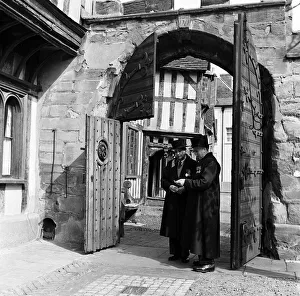 00573 Prints: Lord Leycester Hospital, a delightful and historic group of 14th century timber-framed