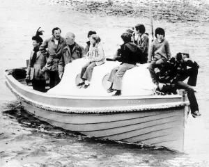 00006 Prints: Lord Louis Mountbatten his two sons in law and grandchildren return from a fishing trip