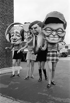 Lord Mayors Show in London November 1970 Effigies of l-r Kenny Everett David