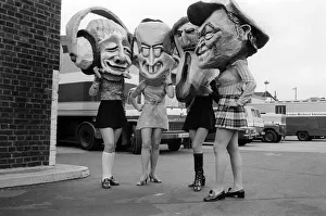 Lord Mayors Show in London November 1970 Effigies of l-r Kenny Everett David