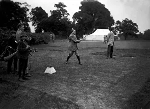 1907 Prints: Lord Northcliffe pictured playing golf at Sutton Park. Alfred Harmsworth