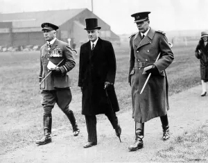 Airforce Prints: Lord Trenchard (right) with Sirs Hoare (centre) and Air Vice Marshal Halahan after