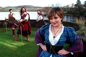 Lorraine Kelly dressed in the tartan dress February 1998 GMTV presenter