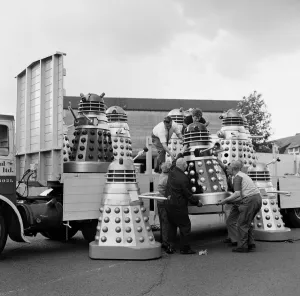 Lifting Prints: Lorry load of Daleks are prepared to be transported to the Cannes Film Festival via Dover