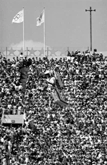 Opening Ceremony Prints: Los Angeles 1984 Olympic Games Opening Ceremony Rocket Man man arrives on a