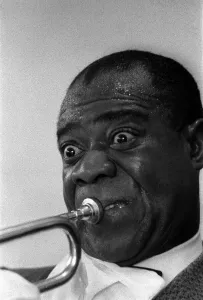 Louis Armstrong Jazz Musician - May 1956 during his first concert in Great