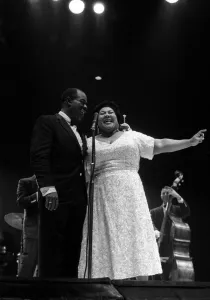 Louis Armstrong Jazz Musician - May 1956 during his first concert in Great Britain