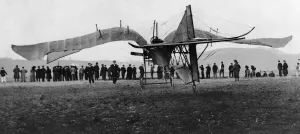 Pioneer Prints: Louis Bleriot Olga monoplane seen here on the Biarritz flying grounds prior to