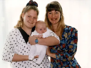Louise Brown left The First Test Tube Baby with Simon Parker the latest Test Tube baby