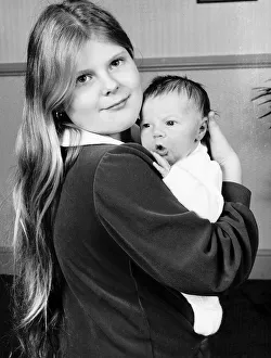 00173 Prints: Louise Brown the Worlds first test tube baby holding Matthew Shepherd the 1000th