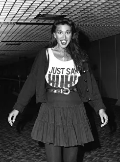 Fashions Prints: Louise Dorsey daughtr of Engelbert Humperdinck arriving at Heathow from Los Angeles