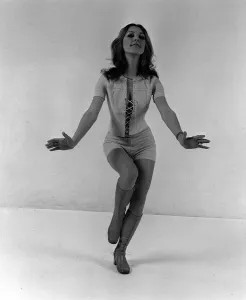 Louise from Pans People models Hide grades Chamois shorts