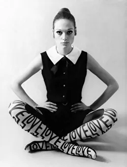 Tights Prints: Love Stockings from McCallum boutique, New York. Black crepe culotte dress