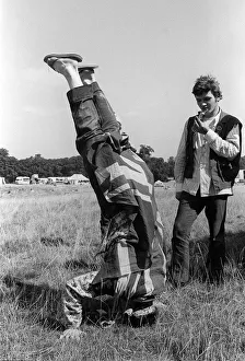 Love in a Woburn Abbey August 1967 Hippie Frank Kirton wityh Union Jack standing