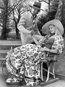Lovely Jenny Clare looks a real Southern belle in a full-skirted party dress by Kati