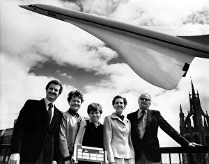 Flying Prints: Six lucky Evening Chronicle readers who had won a flight on Concorde when the aircraft